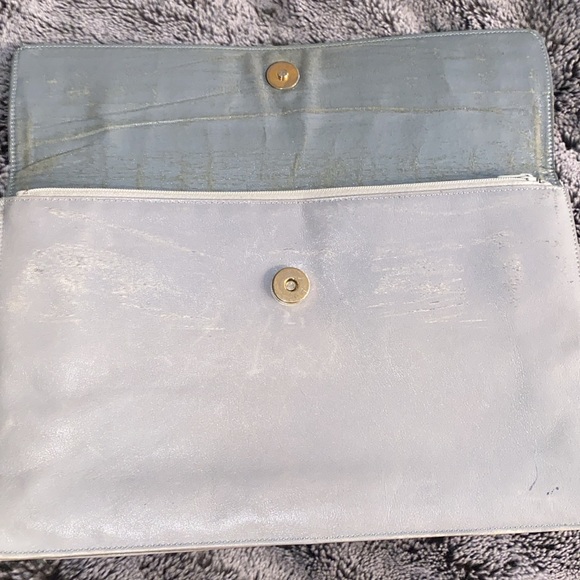 Vintage Christian Dior Soft Leather Clutch Handbag w/ outside & inside pockets. - Picture 9 of 16
